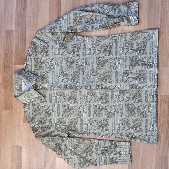 Vintage Lancer California italian patterned button front shirt - Picture 1 of 7
